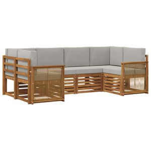 vidaXL Szegment&aacute;lt kanap&eacute; szett 5 pcs Term&eacute;szetes &eacute;s Vil&aacute;gossz&uuml;rke