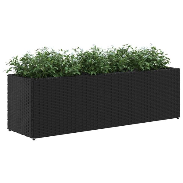 vidaXL fekete polyrattan kerti &uuml;ltetől&aacute;da 3 cser&eacute;ppel 105x30x32 cm