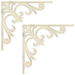 vidaXL Fali polctart&oacute;k 2 db Antik feh&eacute;r 10 x 10 x 2,8 cm Ac&eacute;l