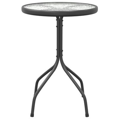 vidaXL antracitszürke acél kerti asztal Ø50 x 71 cm