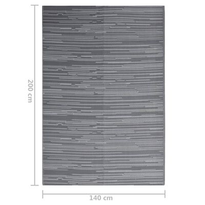 vidaXL antracitszürke PP kültéri szőnyeg 140x200 cm