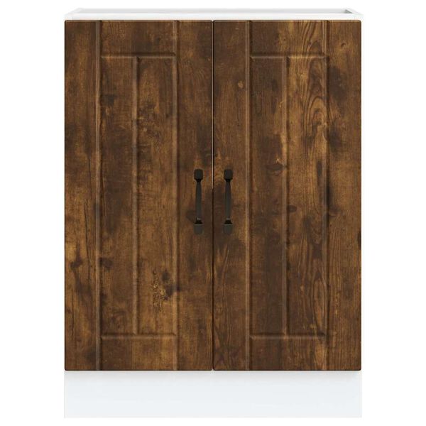 vidaXL mosd&oacute;aljzatos szekr&eacute;ny Lucca f&uuml;st&ouml;lt t&ouml;lgy fűr&eacute;sz&aacute;ru műfa