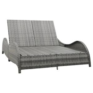 vidaXL k&eacute;tszem&eacute;lyes antracitsz&uuml;rke polyrattan napoz&oacute;&aacute;gy p&aacute;rn&aacute;val