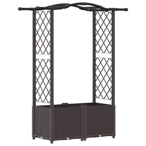 vidaXL Magas&iacute;tott &Aacute;gy Trellis-szel &eacute;s Tetővel Barna 125 x 40 x 138 cm