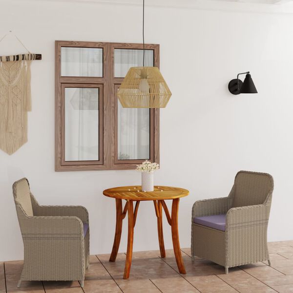 vidaXL 3 r&eacute;szes barna kerti &eacute;tkezőgarnit&uacute;ra