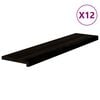 vidaXL l&eacute;pcsőfokok 12 db barna-fekete 110x25x2 cm t&ouml;m&ouml;r fa t&ouml;lgyfa