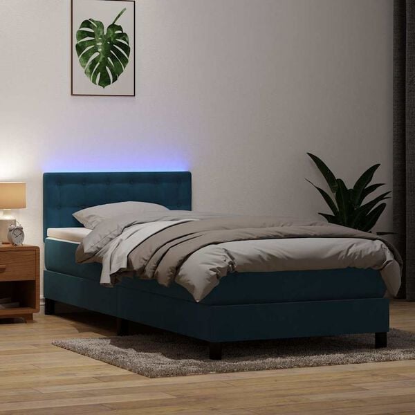 vidaXL s&ouml;t&eacute;tk&eacute;k b&aacute;rsony rug&oacute;s &eacute;s LED-es &aacute;gy matraccal 80x210 cm