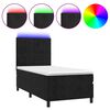 vidaXL fekete b&aacute;rsony rug&oacute;s &eacute;s LED-es &aacute;gy matraccal 80 x 200 cm