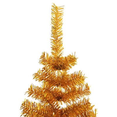 vidaXL aranyszínű PET műkarácsonyfa állvánnyal 210 cm
