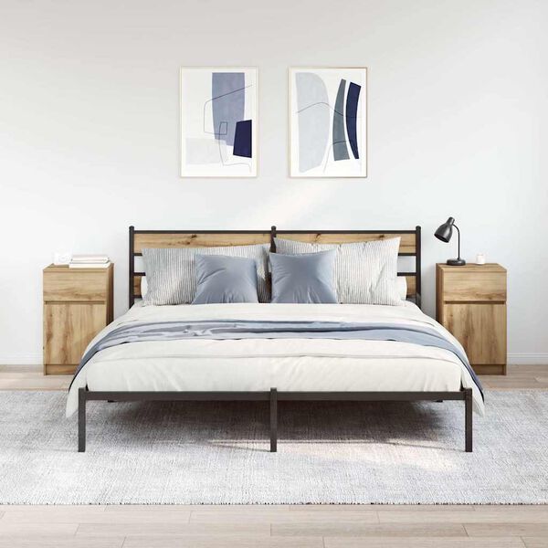 vidaXL 2 db k&eacute;zműves t&ouml;lgy sz&iacute;nű &eacute;jjeliszekr&eacute;ny 39x35x65 cm