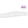 vidaXL 15 db &iacute;ves horganyzott vas gabion kos&aacute;r 400x30x40/60 cm