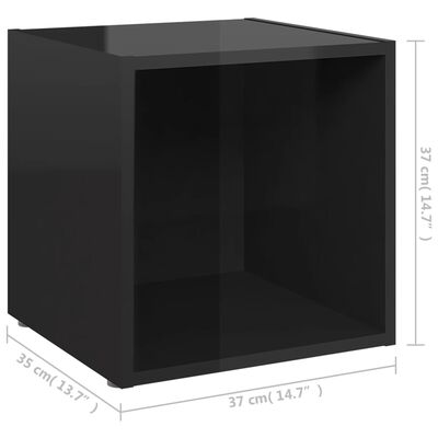 vidaXL 6 részes magasfényű fekete forgácslap TV-szekrényszett