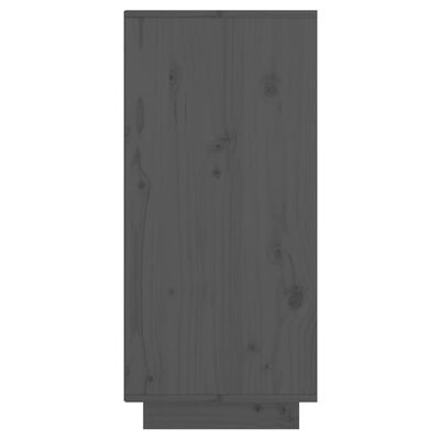 vidaXL szürke tömör fenyőfa tálalószekrény 60 x 34 x 75 cm