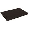 vidaXL s&ouml;t&eacute;tbarna kezelt t&ouml;m&ouml;r t&ouml;lgyfa asztallap 80x60x(2-4) cm