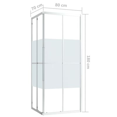 vidaXL ESG zuhanykabin 80 x 70 x 180 cm