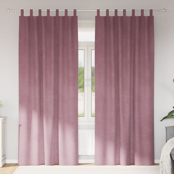 vidaXL Sötétítő függönyök 2 pcs Sötét rózsaszín 140 x 225 cm Bársony