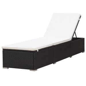 vidaXL barna polyrattan napoz&oacute;&aacute;gy kr&eacute;mfeh&eacute;r p&aacute;rn&aacute;val