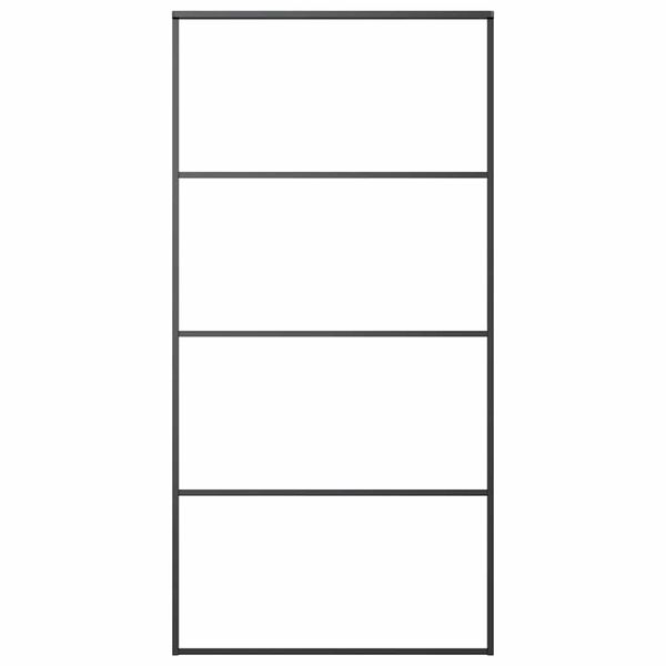 vidaXL fekete matt ESG üveg és alumínium tolóajtó 102,5x205 cm