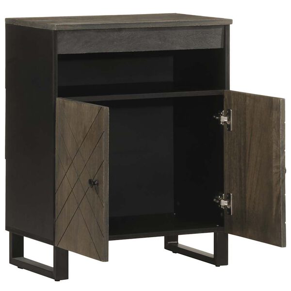 vidaXL Sideboard Fekete 60x33x75 cm t&ouml;m&ouml;rfa Mango