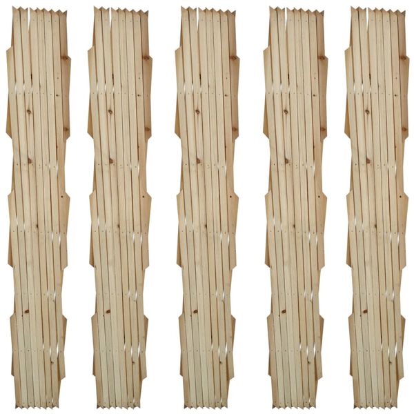 vidaXL 5 darab tömör fa rácsos kerítés 180 x 90 cm