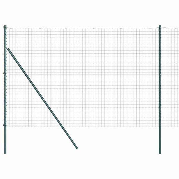 vidaXL Ker&iacute;t&eacute;s oszlopokkal Z&ouml;ld 1,6 x 10 m Ac&eacute;l &eacute;s PVC