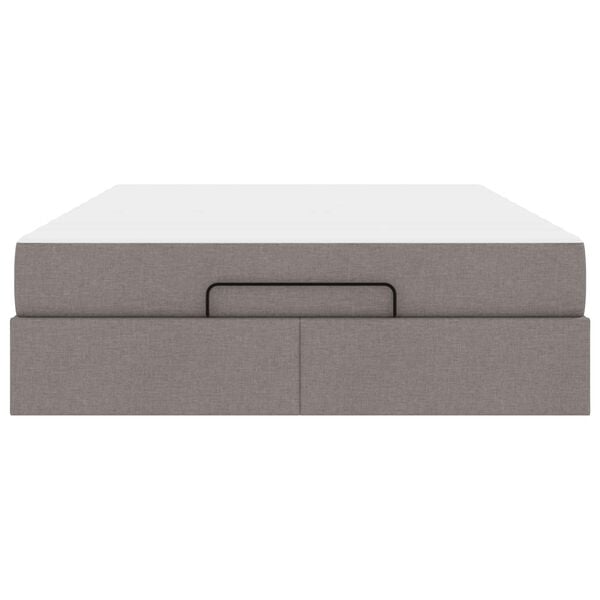 vidaXL Ágykeret matraccal matracmal 2 pcs Tópszínű szövet