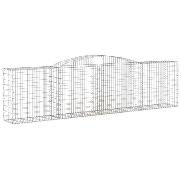 vidaXL 10 db íves horganyzott vas gabion kosár 400x50x100/120 cm