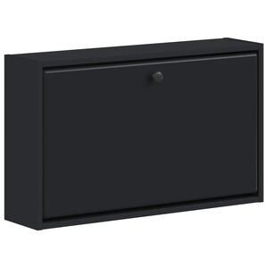 vidaXL Fali Cipőtart&oacute; BREDA 71 x 17 x 43 cm Szerelt Fa Fekete