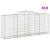 vidaXL 10 db íves horganyzott vas gabion kosár 300x50x120/140 cm