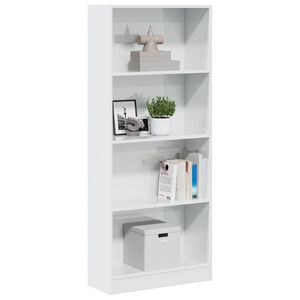vidaXL magasf&eacute;nyű feh&eacute;r szerelt fa k&ouml;nyvespolc 60 x 24 x 143 cm