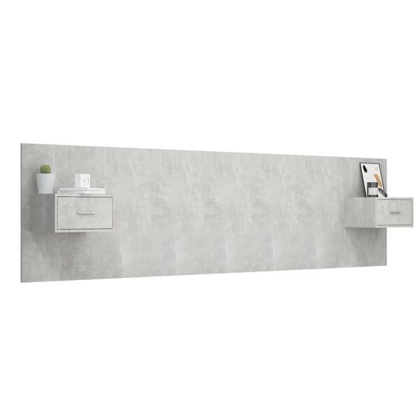 vidaXL betonsz&uuml;rke szerelt fa &aacute;gyfejt&aacute;mla szekr&eacute;nyekkel