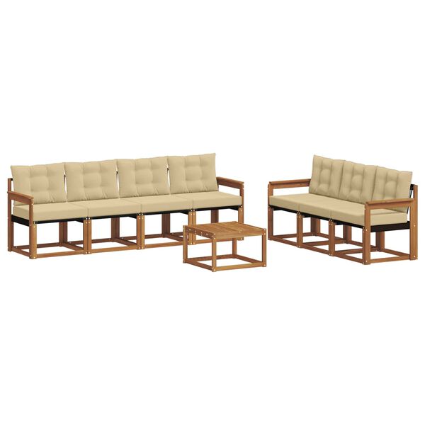 vidaXL K&uuml;lt&eacute;ri kanap&eacute; szett p&aacute;rn&aacute;val 8 pcs Term&eacute;szetes &eacute;s b&eacute;zs