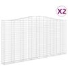 vidaXL 2 db íves horganyzott vas gabion kosár 400x30x200/220 cm