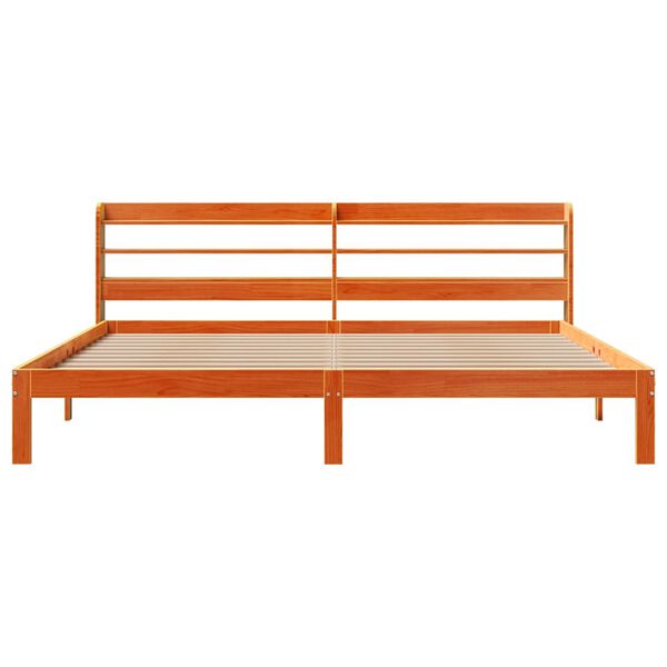 vidaXL viaszbarna t&ouml;m&ouml;r fenyőfa &aacute;gy matrac n&eacute;lk&uuml;l 180 x 200 cm