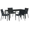 vidaXL Kert &eacute;tkező szett 5 pcs Fekete &eacute;s Sz&uuml;rke PE Rattan