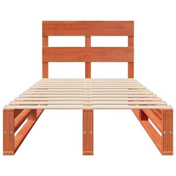 vidaXL viaszbarna tömör fenyőfa ágy matrac nélkül 75 x 190 cm