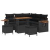 vidaXL Kerti Kanap&eacute; Szett 8 pcs Fekete polirattan