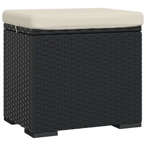 vidaXL fekete polyrattan zs&aacute;moly p&aacute;rn&aacute;val 40 x 30 x 40 cm