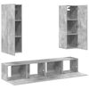 vidaXL 4 r&eacute;szes betonsz&uuml;rke szerelt fa TV-szekr&eacute;nyszett