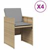 vidaXL 4 db vegyes b&eacute;zs polyrattan kerti sz&eacute;k p&aacute;rn&aacute;val