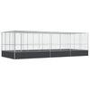 vidaXL ez&uuml;stsz&iacute;nű ac&eacute;l mad&aacute;rh&aacute;z bőv&iacute;tm&eacute;nnyel 725x307x212 cm