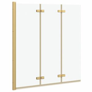 vidaXL &Ouml;sszecsukhat&oacute; Zuhanyz&oacute; Előtető Arany 130 x 138 cm