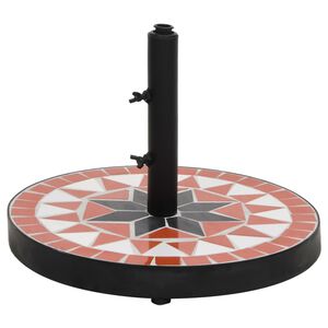 vidaXL terrakotta &eacute;s feh&eacute;r kerek napernyő talp 12 kg