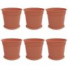 vidaXL N&ouml;v&eacute;nycser&eacute;p 6 pcs T&eacute;gla V&ouml;r&ouml;s &Oslash; 19 x 16 cm Műanyag