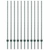 vidaXL Be&aacute;gyazott ker&iacute;t&eacute;soszlop 11 db Z&ouml;ld 180 cm Porsz&oacute;rt ac&eacute;l