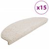 vidaXL 15 db feh&eacute;r, f&eacute;lk&ouml;r alak&uacute; l&eacute;pcsőszőnyeg 65 x 21 x 4 cm, nagy