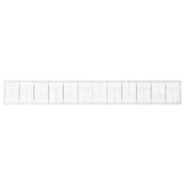 vidaXL horganyzott vas gabion kosár fedéllel 1200 x 50 x 150 cm