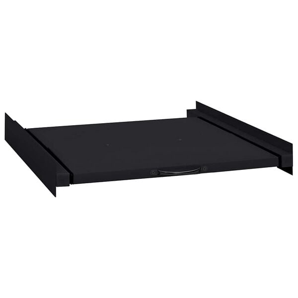 vidaXL Mos&oacute;g&eacute;p K&ouml;z&eacute;pső Polc Fekete 60 x 60 x 8 cm Ac&eacute;l