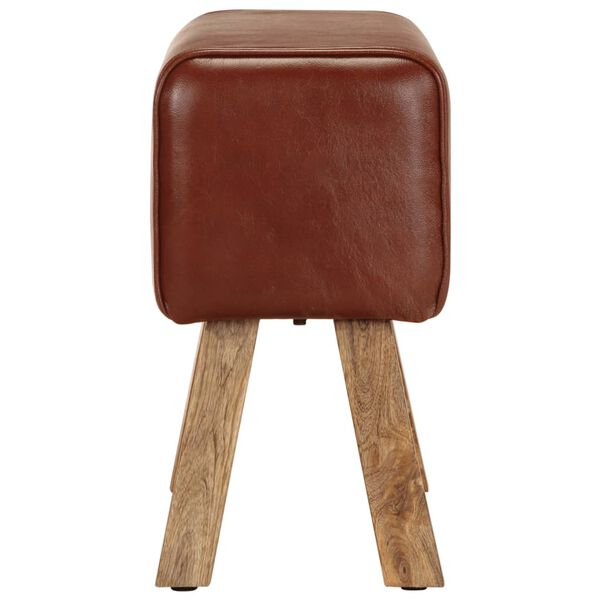 vidaXL barna val&oacute;di bőr &eacute;s t&ouml;m&ouml;r mang&oacute;fa tornapad 58 cm