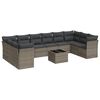 vidaXL 11 r&eacute;szes sz&uuml;rke polyrattan kerti &uuml;lőgarnit&uacute;ra p&aacute;rn&aacute;kkal